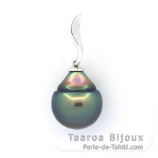 Ciondolo in Argento e 1 Perla de Tahiti Cerchiata B 11.8 mm