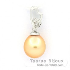 Ciondolo in Argento e 1 Perla de Australia Semi-Barocca C 10.6 mm