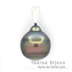 Ciondolo in Argento e 1 Perla de Tahiti Cerchiate B 13.6 mm