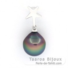 Ciondolo in Argento e 1 Perla di Tahiti Semi-Barocca C 10.7 mm