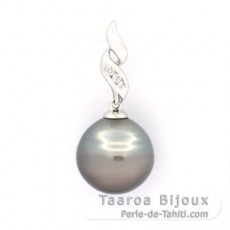 Ciondolo in Argento e 1 Perla de Tahiti Cerchiate C 11.9 mm