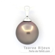Ciondolo in Argento e 1 Perla di Tahiti Semi-Baroccha B 10.3 mm