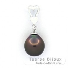 Ciondolo in Argento e 1 Perla di Tahiti Semi-Baroccha B 10.2 mm