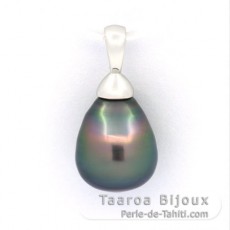 Ciondolo in Argento e 1 Perla di Tahiti Semi-Barocca C 9.5 mm