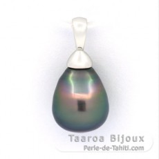 Ciondolo in Argento e 1 Perla di Tahiti Semi-Baroccha C 9.5 mm