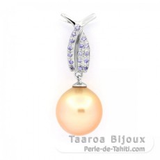 Ciondolo in Argento e 1 Perla de Australia Semi-Barocca B/C 11.7 mm