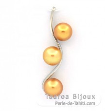 Ciondolo in Argento e 3 Perla de Australia Semi-Barocca B 8.4 mm