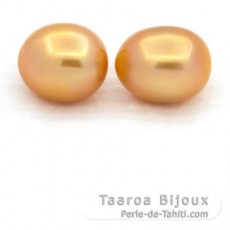 Lotto di 2 Perle di Australia Semi-Barroca C 10.2 e 10.4 mm