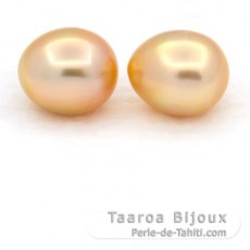 Lotto di 2 Perle di Australia Semi-Barroca CD 10.1 e 10.3 mm