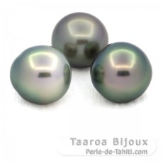 Lotto di 3 Perle di Tahiti Semi-Barocche C di 12 a 12.4 mm