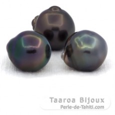 Lotto di 3 Perle di Tahiti Barroca D di 12.5 a 12.7 mm