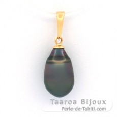 Ciondolo in Oro 18K e 1 Keishi di Tahiti