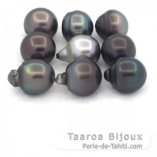 Lotto di 9 Perle di Tahiti Semi-Barroca CD di 12 a 12.4 mm