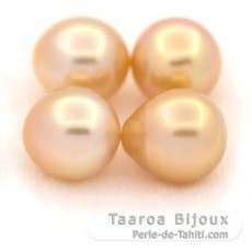 Lotto di 4 Perle di Australia Semi-Barroca C di 10.5 a 10.6 mm