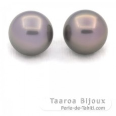 Lotto di 2 Perle di Tahiti Rotonda C 11.9 mm