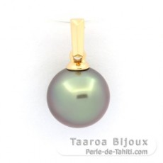 Ciondolo in Oro 18K e 1 Perla de Tahiti Rotonda C 13.2 mm