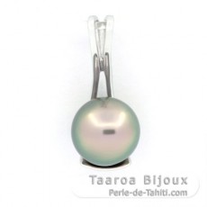Ciondolo in Argento e 1 Perla de Tahiti Rotonda C 9.3 mm