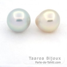 Lotto di 2 Perle di Tahiti Barroca C di 12.6  12.9 mm
