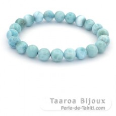 Braccialetto di 22 perle di Larimar - 7.8 a 8.3 mm - 17 cm - 17 gr