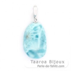 Ciondolo in Argento e 1 Larimar - 31 x 19.5 x 8.5 mm - 9.1 gr