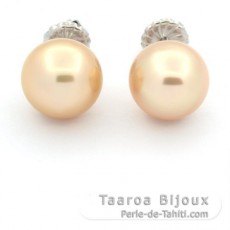 Orecchini in Argento e 2 Perle di Australia Semi-Barroca C 11.3 mm