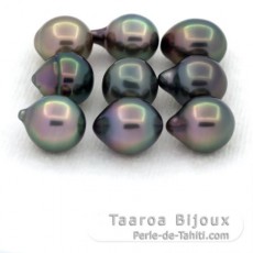 Lotto di 9 Perle di Tahiti Semi-Barocche B di 8 a 8.4 mm