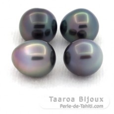 Lotto di 4 Perle di Tahiti Semi-Barroca B di 8.8 a 8.9 mm