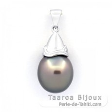 Ciondolo in Argento e 1 Perla di Tahiti Semi-Baroccha B/C 12 mm