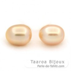 Lotto di 2 Perle di Australia Semi-Barroca B 9.5 mm