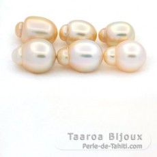 Lotto di 6 Perle di Australia Semi-Barroca B/C di 11.7 a 14.1 mm