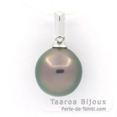 Ciondolo in Argento e 1 Perla di Tahiti Semi-Baroccha B 9.7 mm