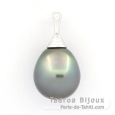 Ciondolo in Argento e 1 Perla di Tahiti Semi-Barocca C 14.5 mm