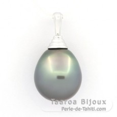 Ciondolo in Argento e 1 Perla di Tahiti Semi-Baroccha C 14.5 mm