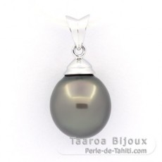 Ciondolo in Argento e 1 Perla di Tahiti Semi-Baroccha B 10.4 mm