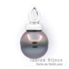 Ciondolo in Argento e 1 Perla de Tahiti Cerchiate C 12.4 mm