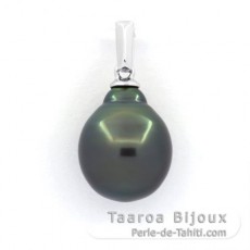 Ciondolo in Argento e 1 Perla di Tahiti Semi-Barocca B 10.4 mm