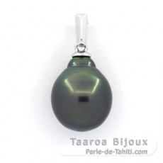 Ciondolo in Argento e 1 Perla di Tahiti Semi-Baroccha B 10.4 mm