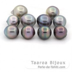 Lotto di 10 Perle di Tahiti Semi-Barroca C di 9.5 a 9.9 mm