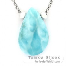 Collana in Argento e 1 Larimar - 31 x 20 x 8.5 mm - 8.5 gr