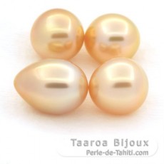 Lotto di 4 Perle di Australia Semi-Barroca B/C di 11 a 11.4 mm