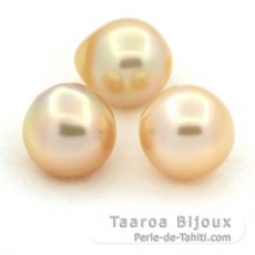 Lotto di 3 Perle die Australia Semi-Barroca C di 12.2 a 12.4 mm