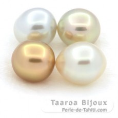 Lotto di 4 Perle di Australia Semi-Barroca B/C di 11.1 a 11.4 mm
