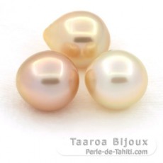 Lotto di 3 Perle di Australia Semi-Barroca C 11.5 a 11.6 mm