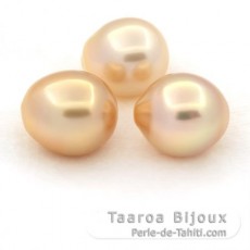 Lotto di 3 Perle die Australia Semi-Barroca C di 12 a 12.4 mm
