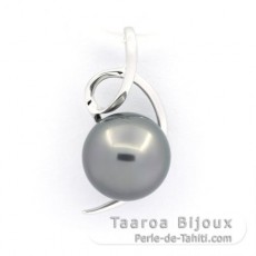 Ciondolo in Argento e 1 Perla de Tahiti Rotonda C 8.7 mm
