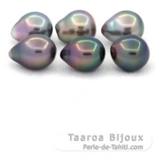 Lotto di 6 Perle di Tahiti Semi-Barroca C di 9 a 9.4 mm