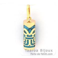 Ciondolo in Oro 18K e Turquesa - 12 mm - Abbondanza