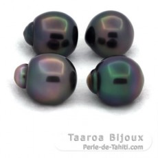 Lotto di 4 Perle di Tahiti Semi-Barocche C di 11.7 a 11.9 mm
