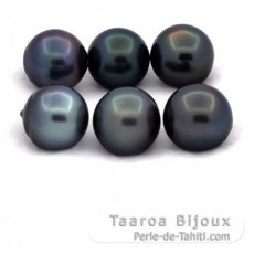 Lotto di 6 Perle di Tahiti Semi-Barroca C di 12 a 12.4 mm