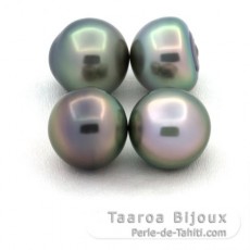 Lotto di 4 Perle di Tahiti Semi-Barroca B di 10 a 10.3 mm